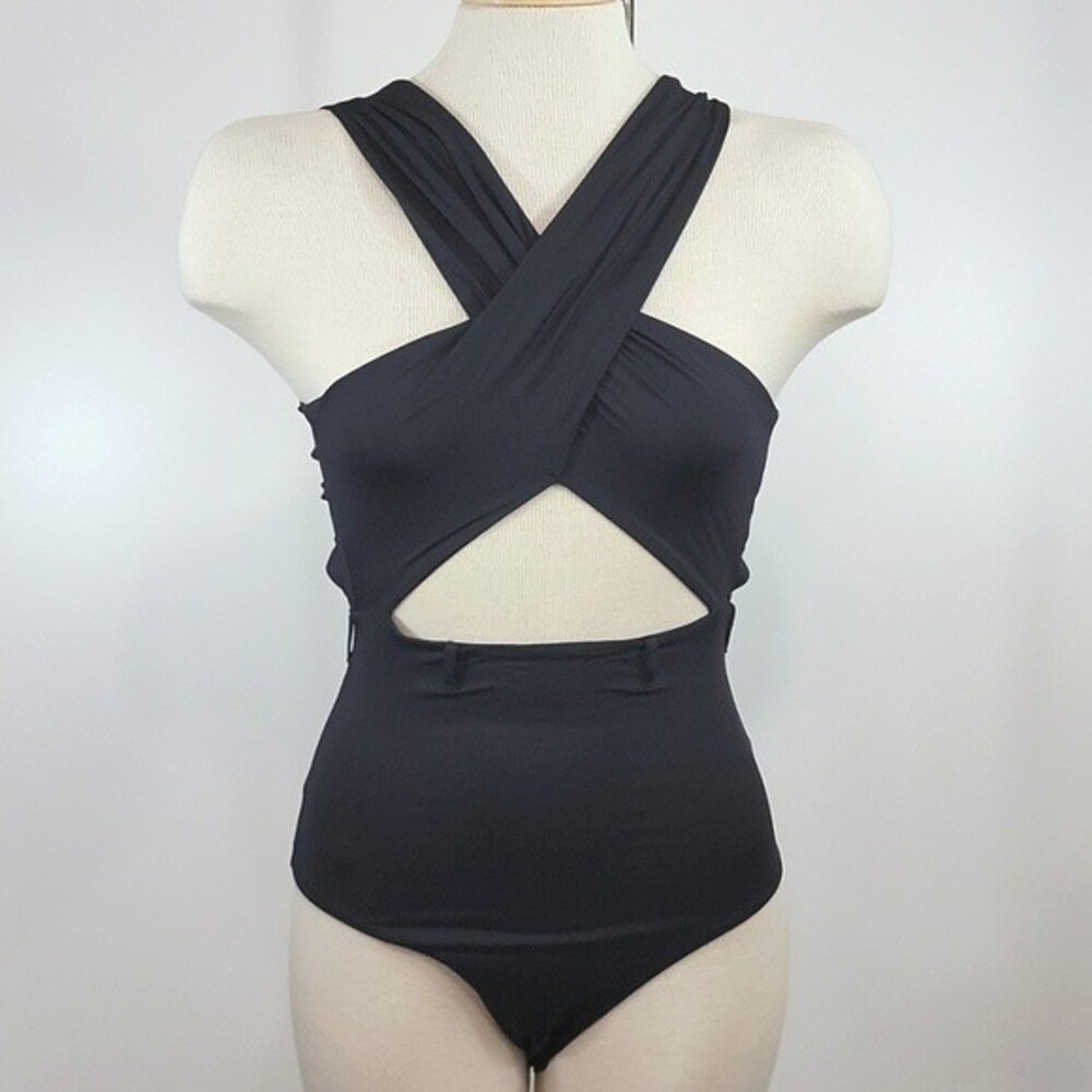 ONIA X DanniJo Cindy Belted Cutout One Piece Swimsuit